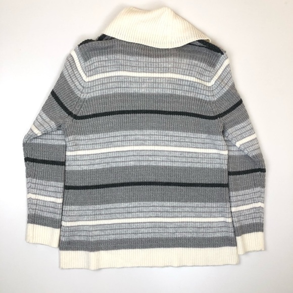 Calvin Klein Ribbed Striped Cowl Neck Sweater - Picture 6 of 7